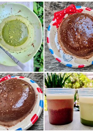 รูปของ มัทฉะ & โกโก้พุดดิ้ง_ง่ายจังMatcha & cocoa pudding