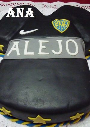 Una foto de Torta camiseta arquero de boca junior
