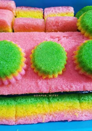 Foto resep Bolu pelangi singkong kukus