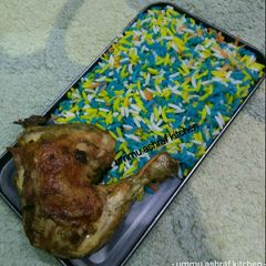 A picture of Colour rice wit 🍗.