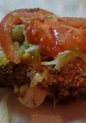 Una foto de Hamburguesas de lentejas rellenas con queso 😋
