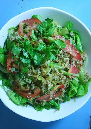 Hình của món tép trộn xà lách.