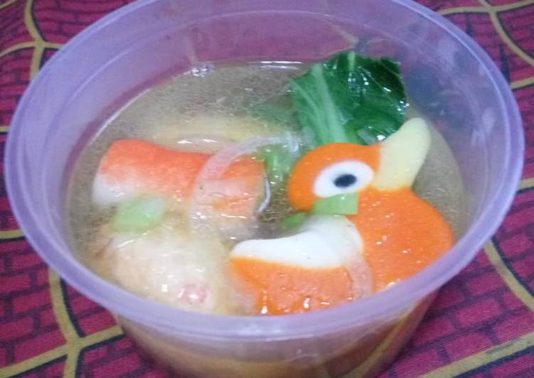 Simple soup bakso seafood