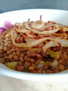 Una foto de Lentejas con toque picante