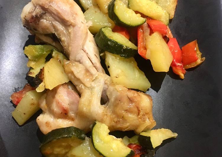 Pollo con verdure al forno