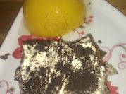 Una foto de chocotorta con chocolinas de vainilla