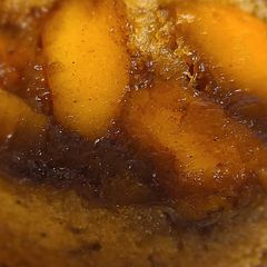 A picture of Easy upside-down peach cobbler cake.