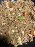 Fideos chinos integrales con langostinos