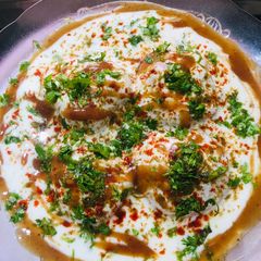 A picture of Dahi vada.