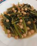 Ceci e spinaci novelli