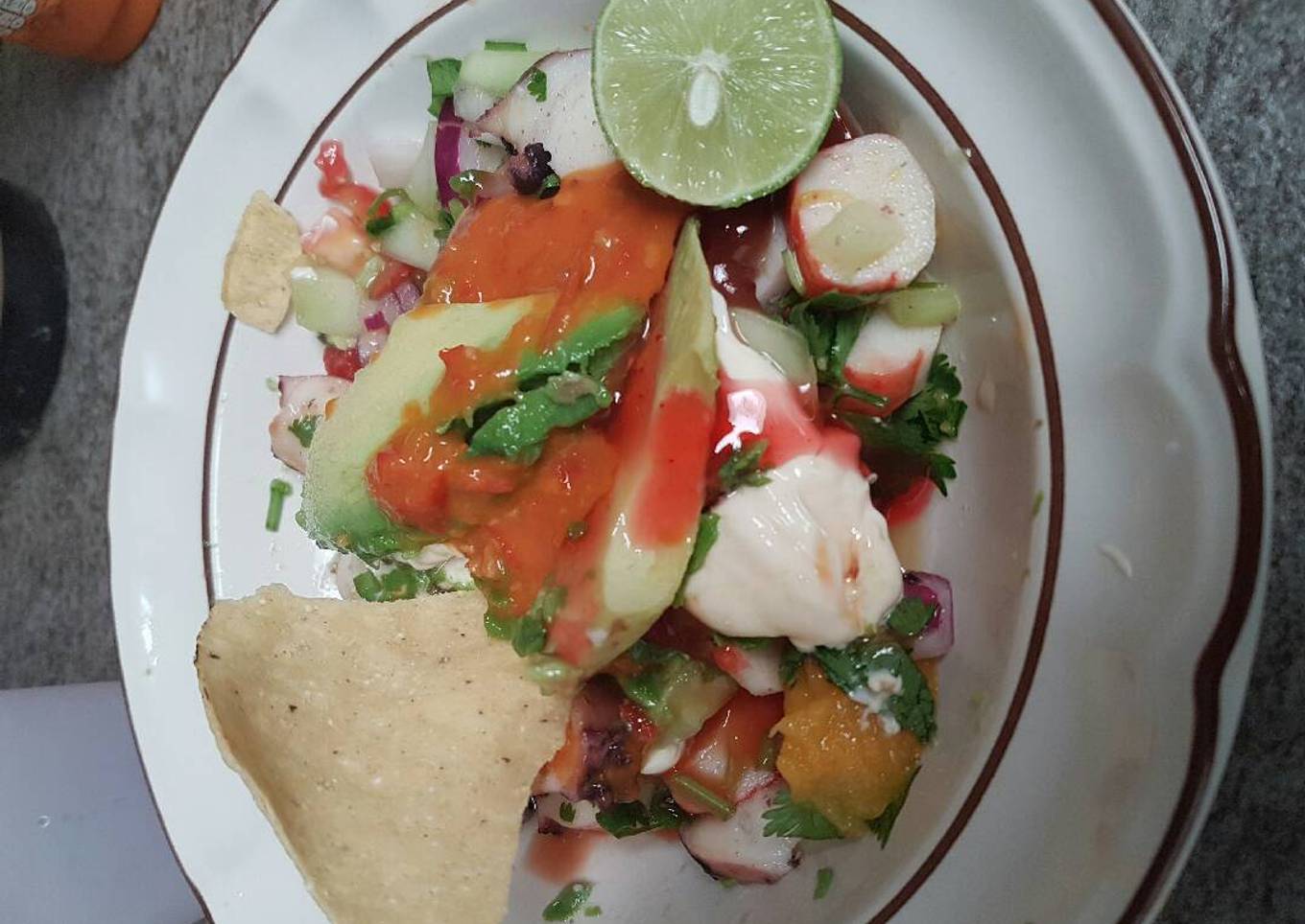 Ceviche de calamar y surimi 🐙 🦀