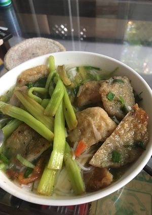 Hình của món Bún chả cá thác lác.