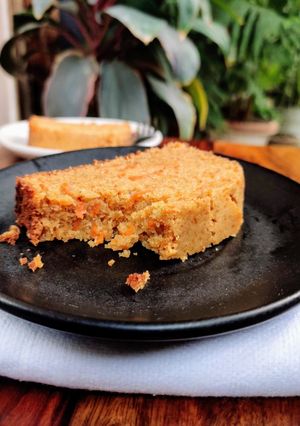 A picture of Whole wheat eggless Carrot cake.