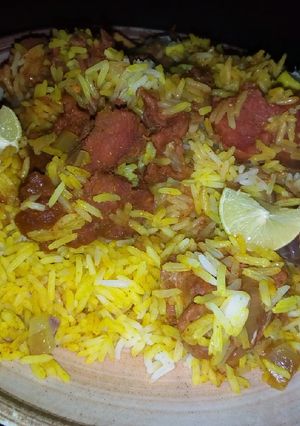 A picture of Beef biryani rice.