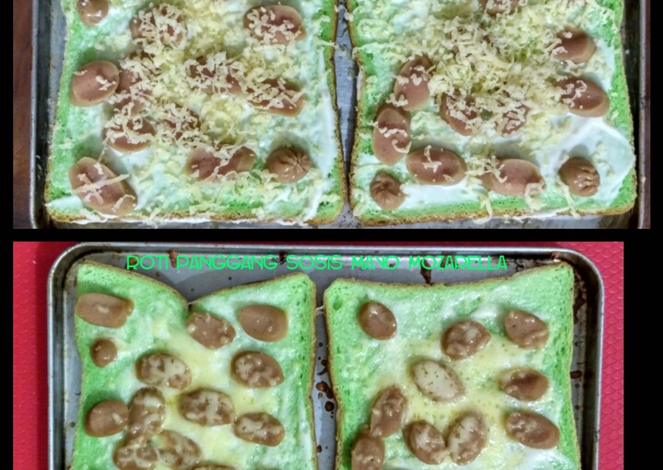 Roti panggang sosis mayo mozarella
