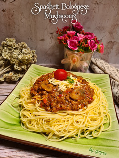 Foto resep Spaghetti Bolognese Mushrooms