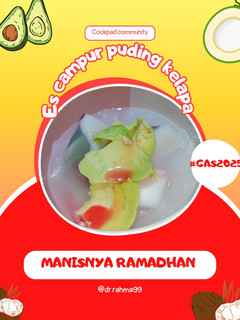 Foto resep 8. Es campur puding kelapa