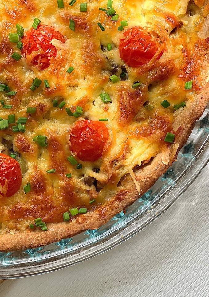 ПП кіш з філе курки, грибами і кабачком