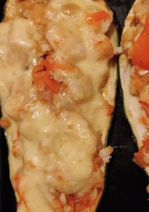 Una foto de Zapallitos Italianos rellenos, en freidora de aire
