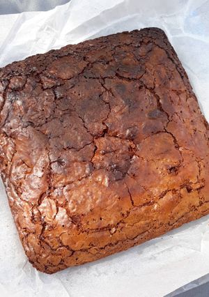 Une photo de Brownie chocolat au lait et noix de pécan