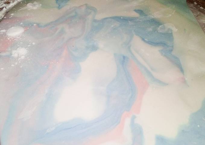 Easiest Way to Make Ultimate Three Colors Marble Fondant