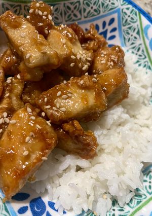 A picture of Orange chicken (No Frying).