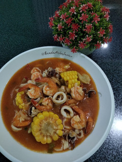 Foto resep Seafood Saus Padang (Cumi dan Udang)