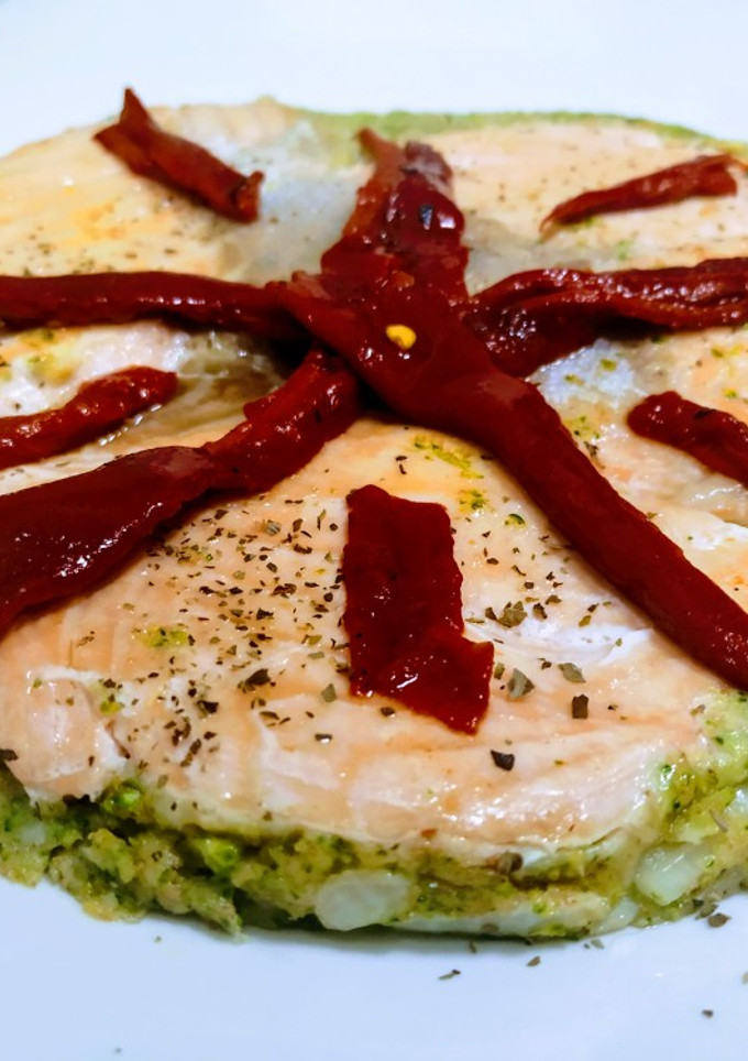 Una foto de Torta de salmón