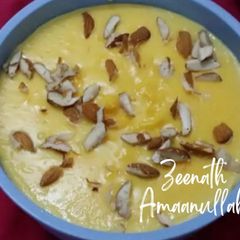 A picture of Custard Almond Pudding.