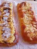 Cocas brioche rellenas de mazapán: de crema quemada y almendras