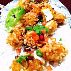Crispy paneer pakoras A picture of Crispy paneer pakoras.