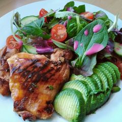 A picture of Vickys Salmon with an Asian-Style Sauce, GF DF EF SF NF.