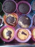 Muffins marmolados (también pueden ser solo de vainilla o solo de chocolate)