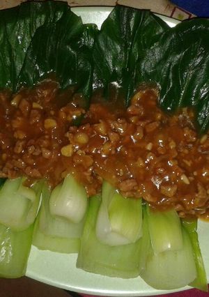 Foto resep Pokcoy siram daging saus tiram