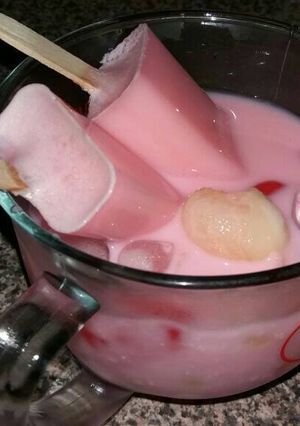 Foto resep Es lilin puding strawberry ala mel