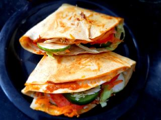 Tortilla Wrap with egg and veggies