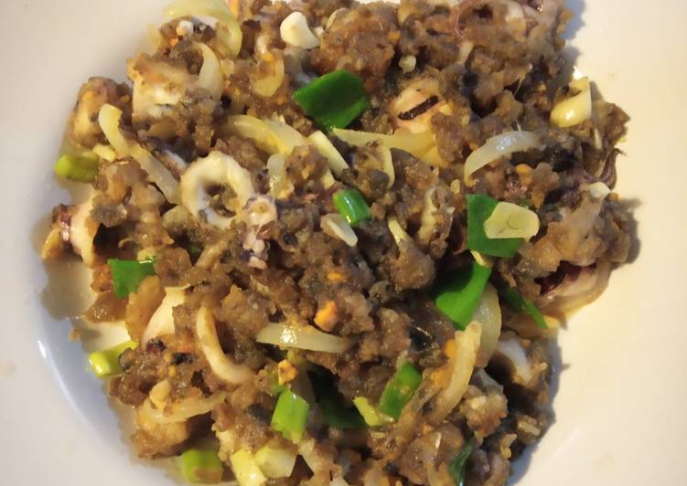 Cumi telur asin sederhana