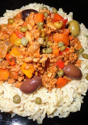 A picture of Beef picadillo.