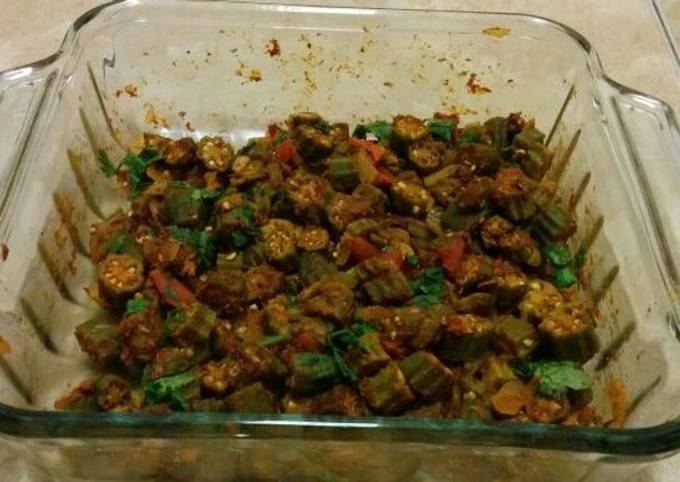 Recipe of Super Quick Homemade Bhindi masala in microwave