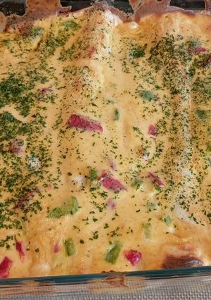 A picture of My super tasty crazy baked tacos.