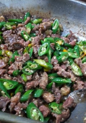 Foto resep Oseng Daging Cabe Ijo