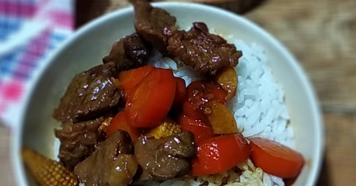 Resep Black Pepper Beef Rice Bowl oleh Sri Ramadani Cookpad