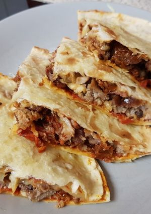 A picture of My Breakfast Quesadillas.😉.