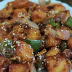 A picture of Paneer chilli dry.