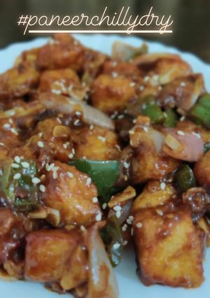 A picture of Paneer chilli dry.