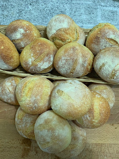 A picture of All-Semolina Rolls with Liquid Sourdough Starter.