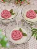 Puding Lapis Strawberry Leci Matcha