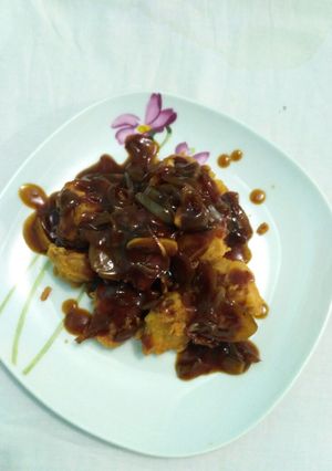Foto resep Ayam tepung saus lada hitam