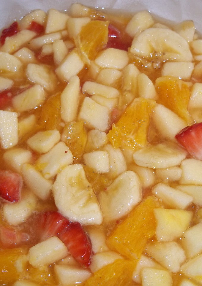 Una foto de Macedonia de frutas casera