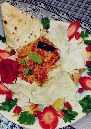 A picture of Chings tricolor biryani.